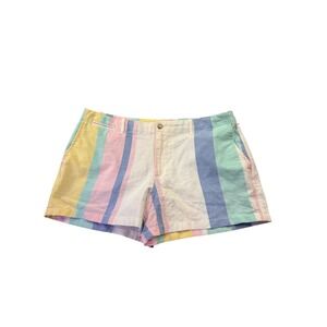 Polo Ralph Lauren Striped Cotton Chino Shorts Size 10 Pastel Rainbow Preppy